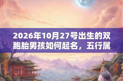 2026年10月27号出生的双胞胎男孩如何起名,五行属什么 2026年10月27号出生的双胞胎男孩如何起名,五行属什么