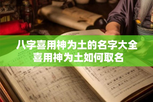 八字喜用神为土的名字大全 喜用神为土如何取名