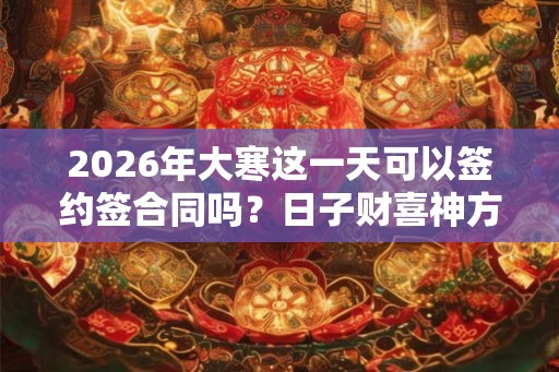 2026年大寒这一天可以签约签合同吗？日子财喜神方位？