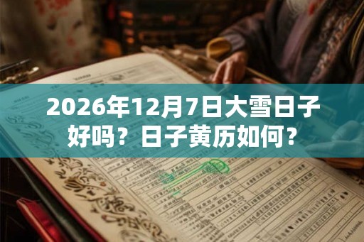 2026年12月7日大雪日子好吗?日子黄历如何? 2026年12月7日大雪日子好吗?日子黄历如何?