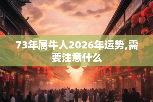 73年属牛人2026年运势,需要注意什么