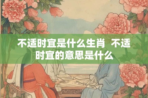 不适时宜是什么生肖  不适时宜的意思是什么