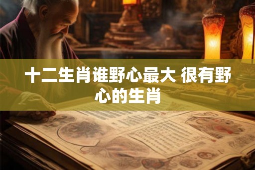 十二生肖谁野心最大 很有野心的生肖