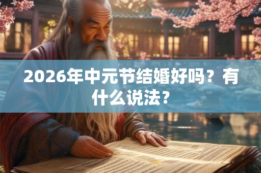 2026年中元节结婚好吗？有什么说法？