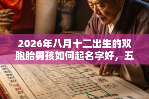 2026年八月十二出生的双胞胎男孩如何起名字好，五行属什么？