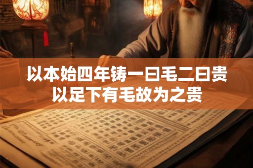 以本始四年铸一曰毛二曰贵以足下有毛故为之贵