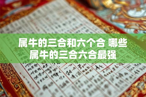 属牛的三合和六个合 哪些属牛的三合六合最强