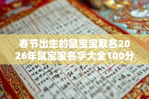 春节出生的鼠宝宝取名2026年鼠宝宝名字大全100分！