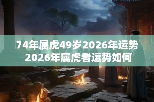 74年属虎49岁2026年运势 2026年属虎者运势如何