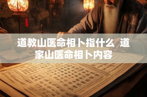 道教山医命相卜指什么  道家山医命相卜内容