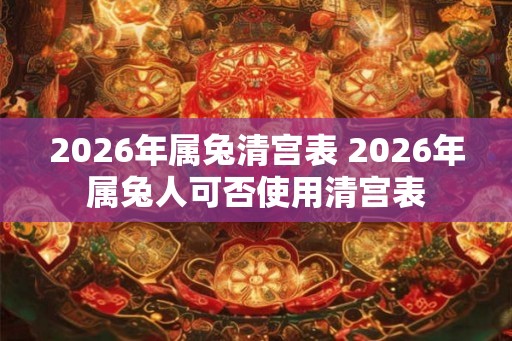 2026年属兔清宫表 2026年属兔人可否使用清宫表