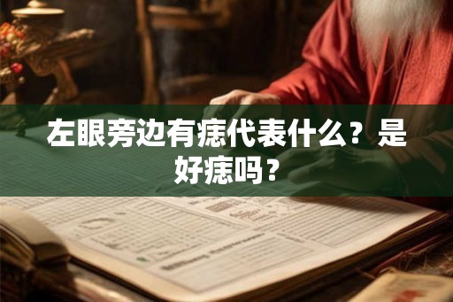 左眼旁边有痣代表什么？是好痣吗？