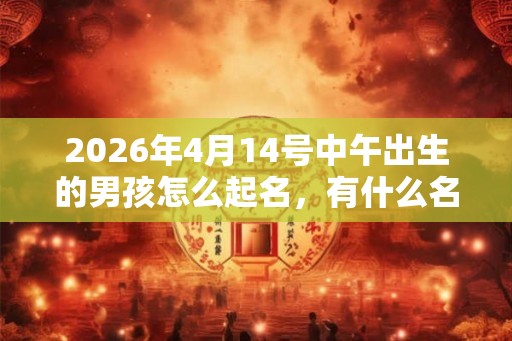 2026年4月14号中午出生的男孩怎么起名，有什么名字推荐？