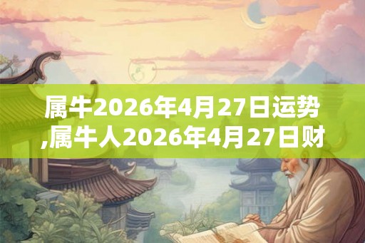 属牛2026年4月27日运势,属牛人2026年4月27日财运,生肖牛2026年4月27日运势