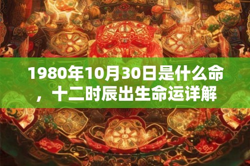 1980年10月30日是什么命，十二时辰出生命运详解