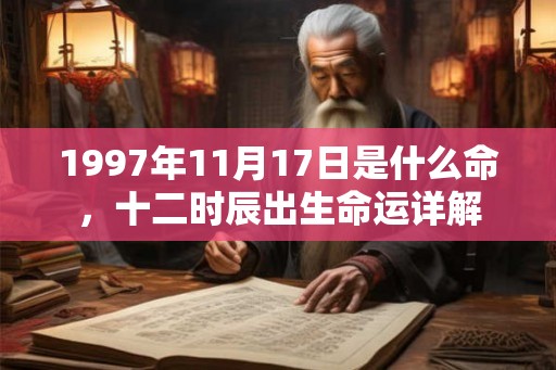1997年11月17日是什么命，十二时辰出生命运详解