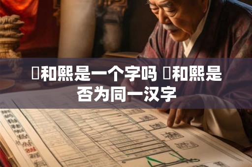 煕和熙是一个字吗 煕和熙是否为同一汉字 煕和熙是一个字吗 煕和熙是否为同一汉字
