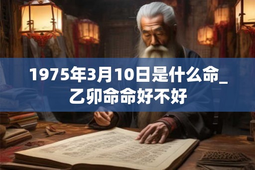 1975年3月10日是什么命_乙卯命命好不好