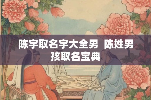 陈字取名字大全男  陈姓男孩取名宝典