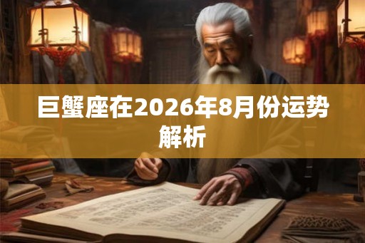 巨蟹座在2026年8月份运势解析