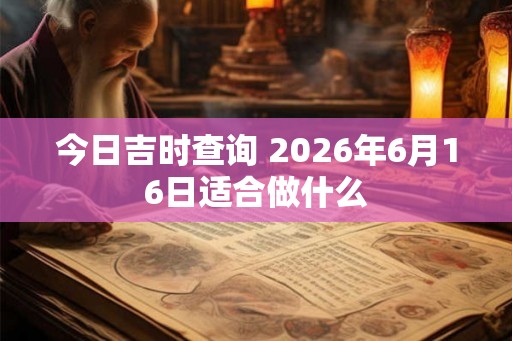 今日吉时查询 2026年6月16日适合做什么
