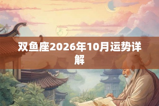 双鱼座2026年10月运势详解