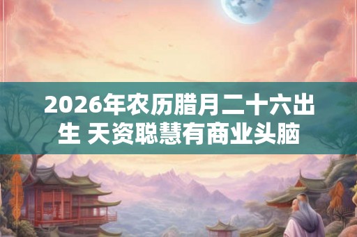 2026年农历腊月二十六出生 天资聪慧有商业头脑