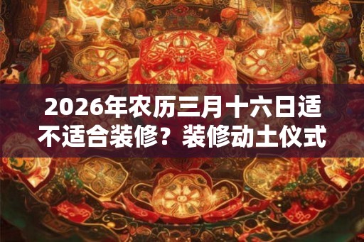 2026年农历三月十六日适不适合装修?装修动土仪式介绍 2026年农历三月十六日适不适合装修?装修动土仪式介绍