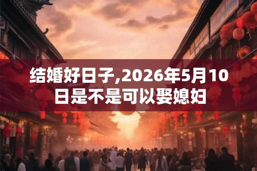 结婚好日子,2026年5月10日是不是可以娶媳妇