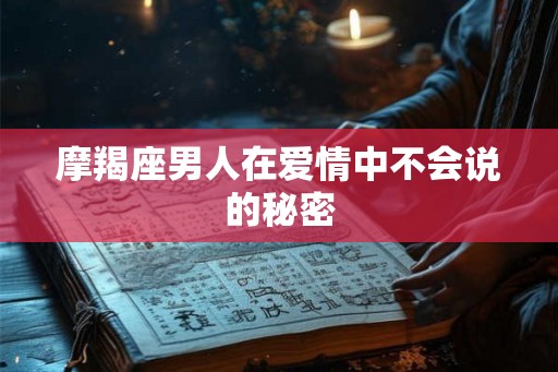 摩羯座男人在爱情中不会说的秘密