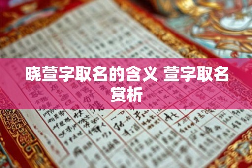 晓萱字取名的含义 萱字取名赏析