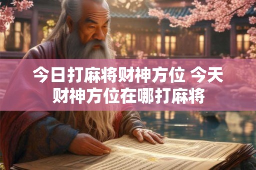 今日打麻将财神方位 今天财神方位在哪打麻将 今日打麻将财神方位 今天财神方位在哪打麻将