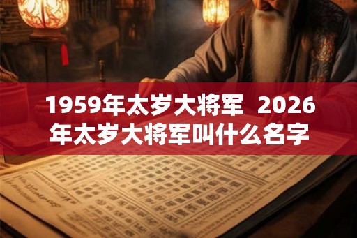 1959年太岁大将军  2026年太岁大将军叫什么名字