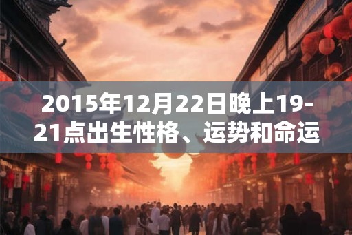 2015年12月22日晚上19-21点出生性格、运势和命运