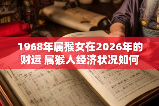 1968年属猴女在2026年的财运 属猴人经济状况如何
