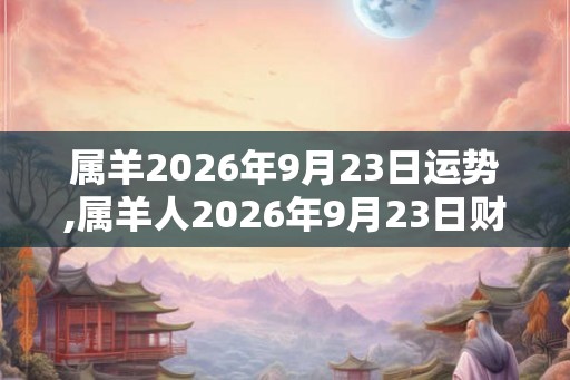 属羊2026年9月23日运势,属羊人2026年9月23日财运,生肖羊2026年9月23日运势