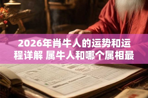 2026年肖牛人的运势和运程详解 属牛人和哪个属相最配