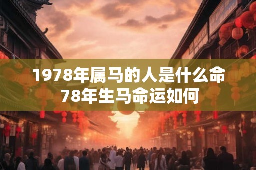 1978年属马的人是什么命 78年生马命运如何