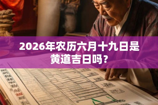2026年农历六月十九日是黄道吉日吗？