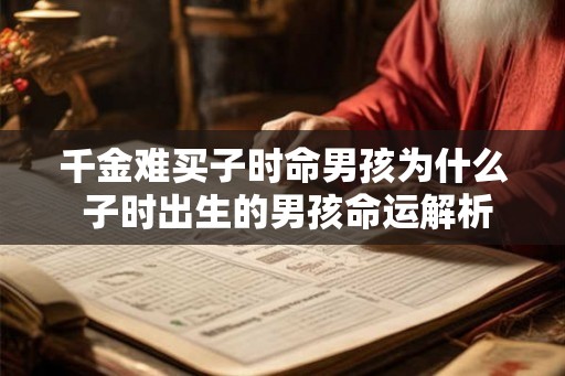 千金难买子时命男孩为什么 子时出生的男孩命运解析 千金难买子时命男孩为什么 子时出生的男孩命运解析