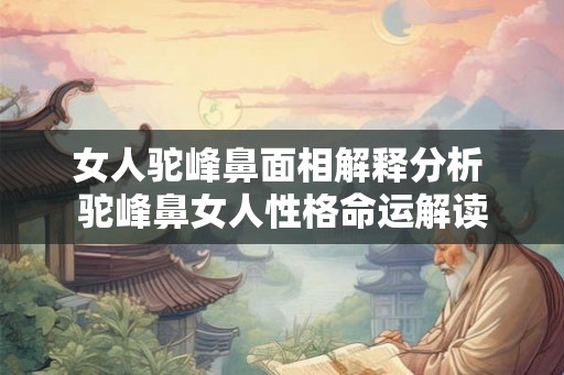 女人驼峰鼻面相解释分析 驼峰鼻女人性格命运解读