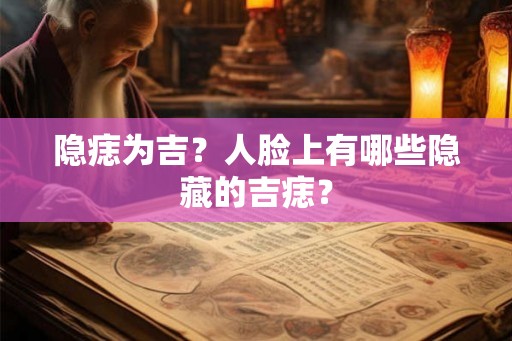 隐痣为吉？人脸上有哪些隐藏的吉痣？