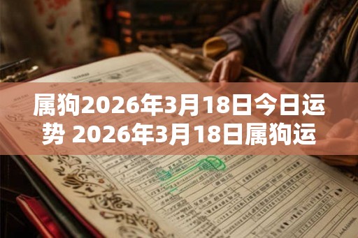 属狗2026年3月18日今日运势 2026年3月18日属狗运势分析