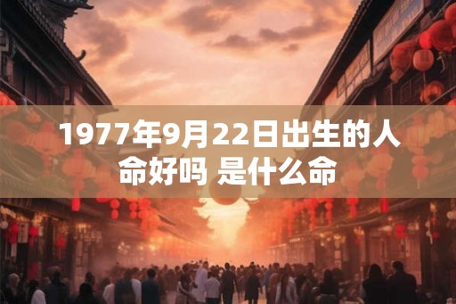 1977年9月22日出生的人命好吗 是什么命