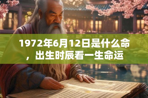 1972年6月12日是什么命，出生时辰看一生命运