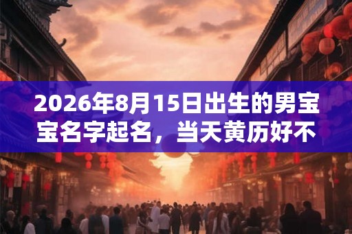 2026年8月15日出生的男宝宝名字起名，当天黄历好不好？