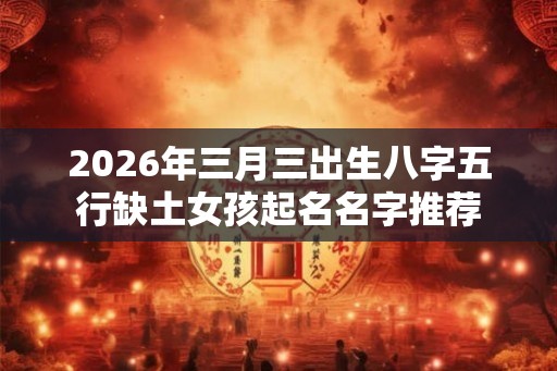 2026年三月三出生八字五行缺土女孩起名名字推荐