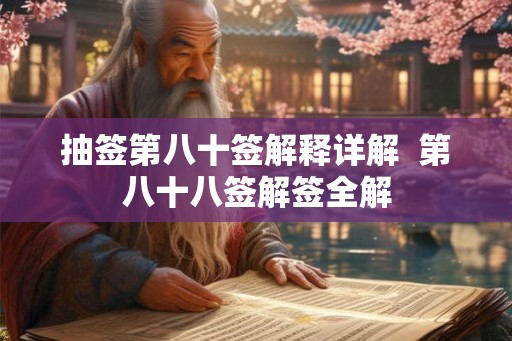 抽签第八十签解释详解  第八十八签解签全解