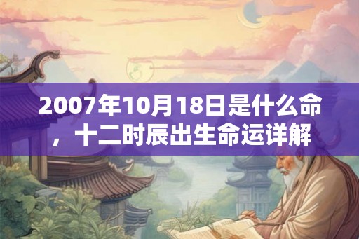 2007年10月18日是什么命，十二时辰出生命运详解