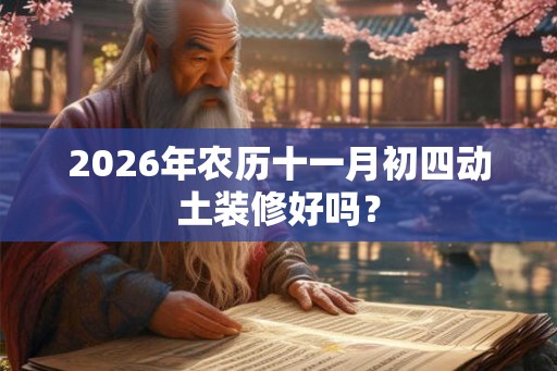 2026年农历十一月初四动土装修好吗？